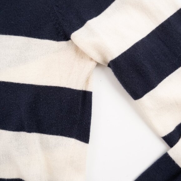 NAUTICA navy off-white nautical stripe lightweight v-neck sweater size S - Picture 8 of 11